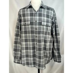 Polo Ralph Lauren Cotton/Suede Elbow Button Up Gray Men's XL